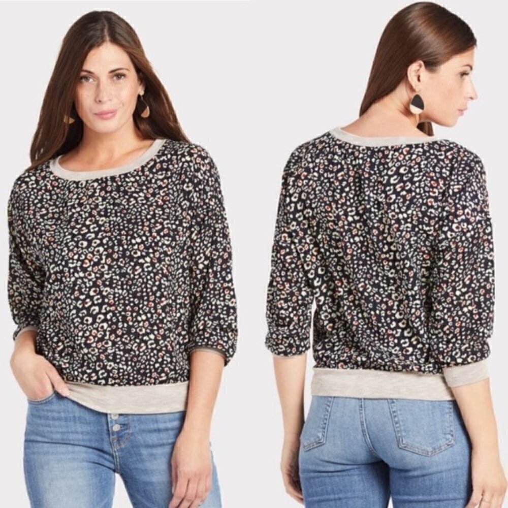 Anthropologie‎ Sunday in Brooklyn Cheetah Print Blouse